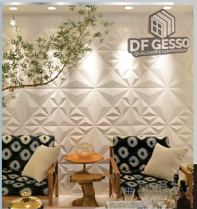 Parede revestida com o modelo Diamond